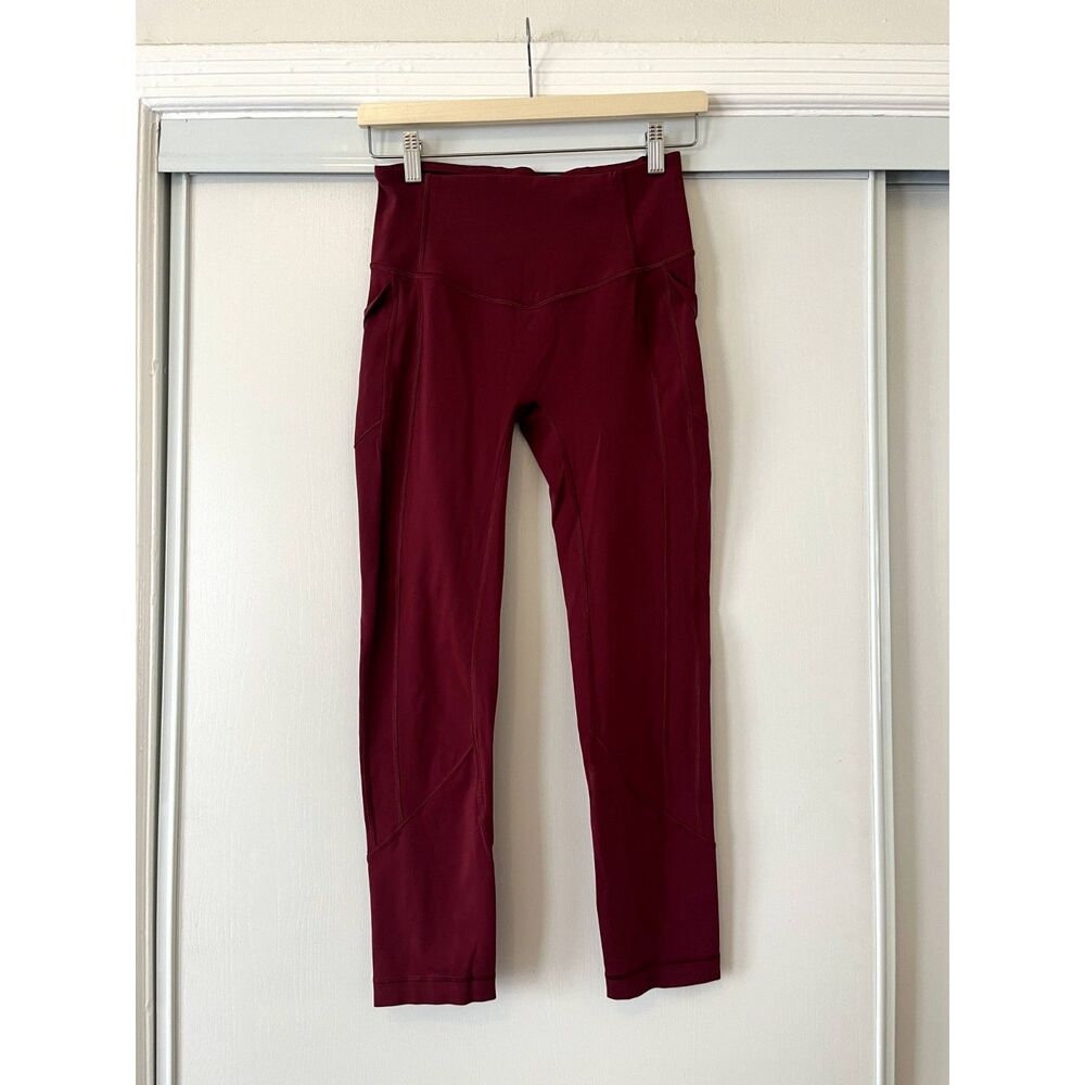 Lululemon All The Right Places Crop II in Ruby Wine